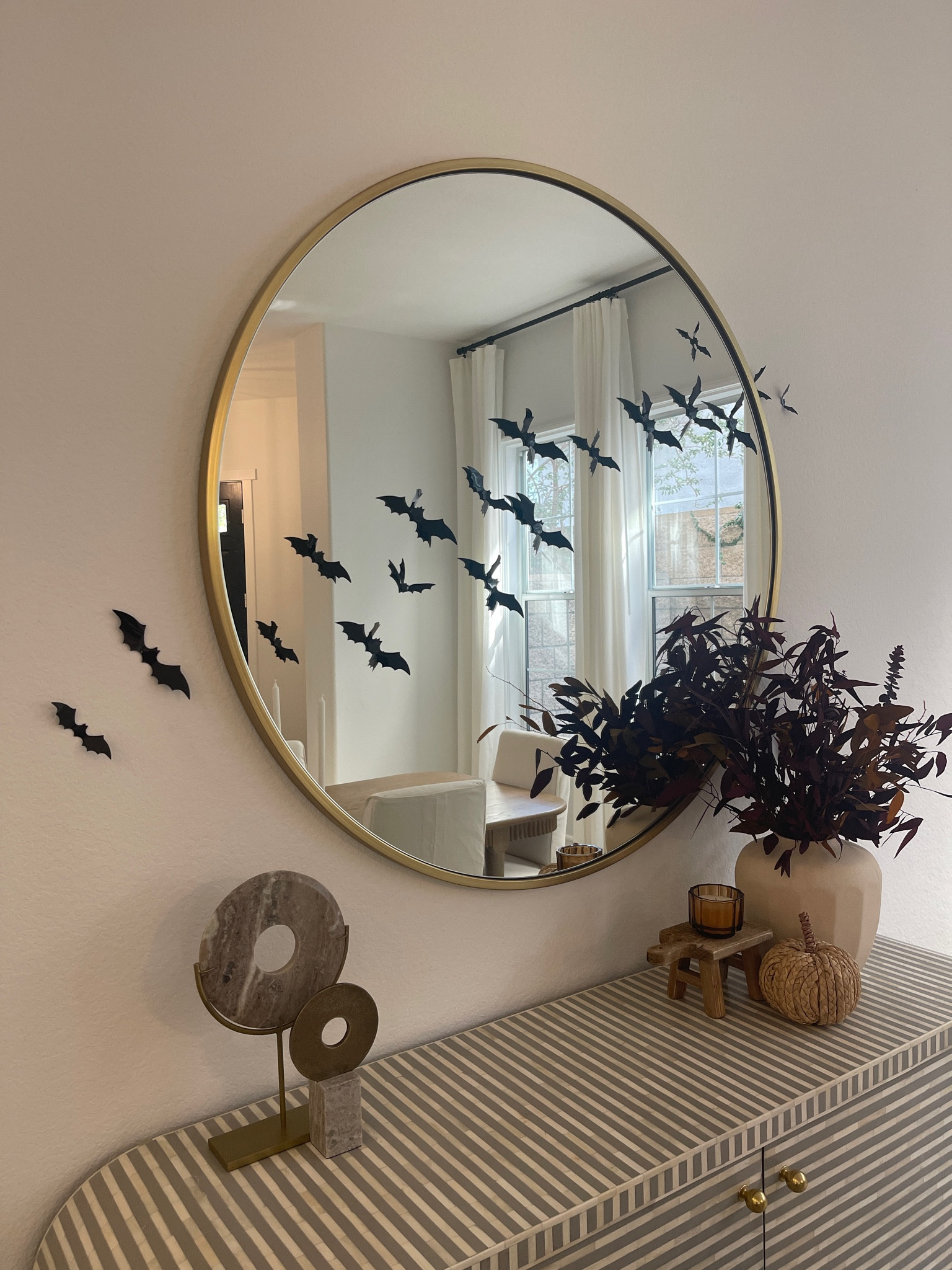 This is as spooky as it will get in this household! Our children love this bar decor for fall. 