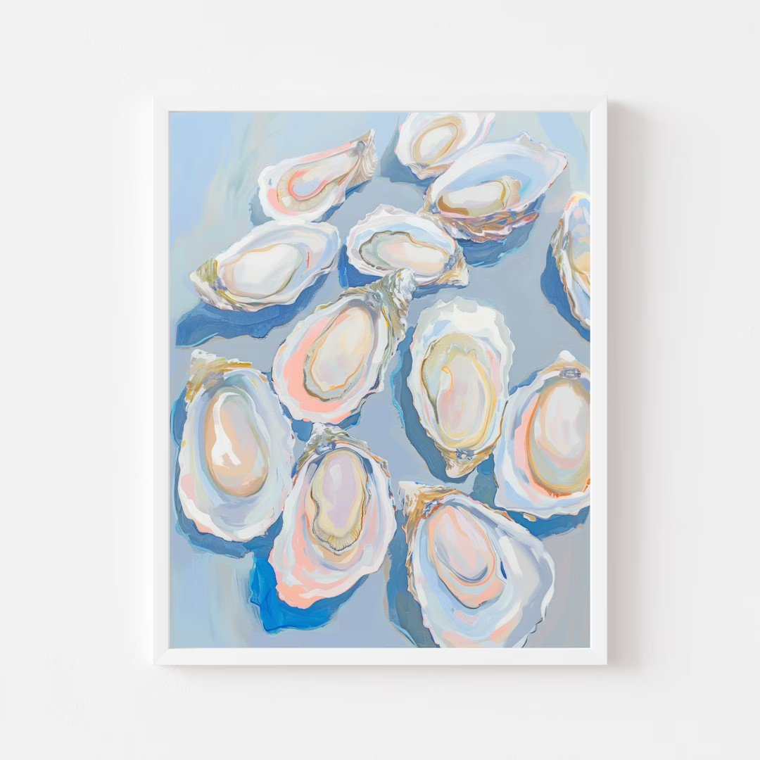 Pastel Oyster Shell Painting: Abstract Coastal Art Print (digital Download) - Etsy | Etsy (US)