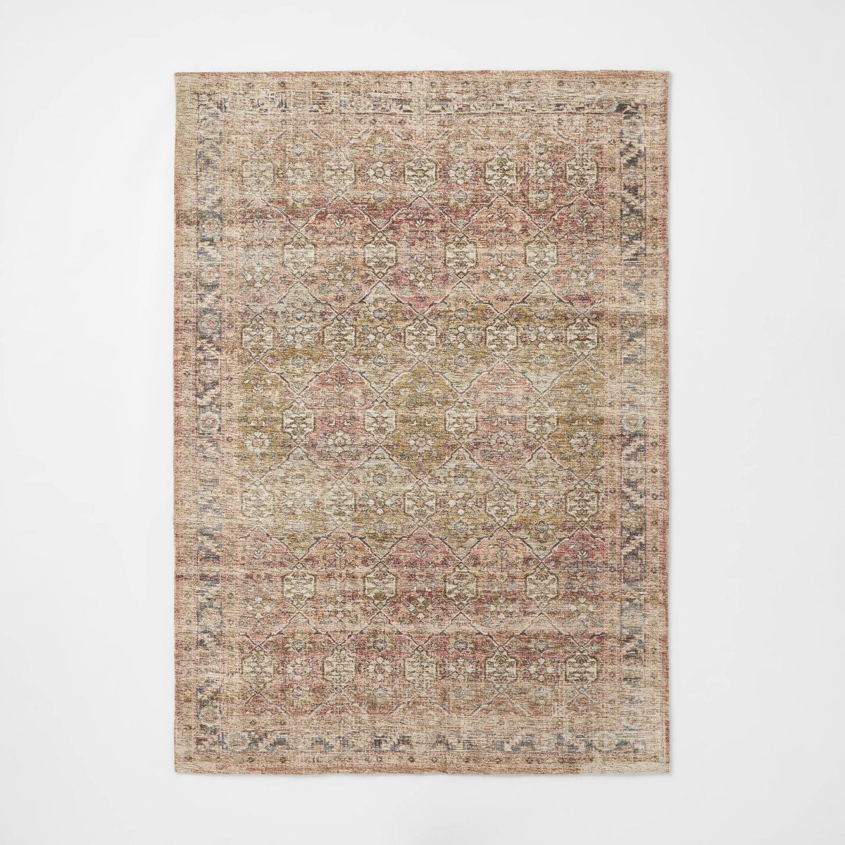 7'x10' Woodland Woven Area Rug Pink/Green/Blue - Threshold™ designed with Studio McGee | Target