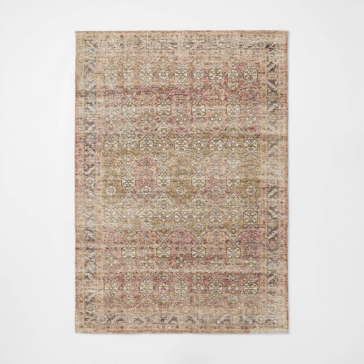 Woodland Woven Area Rug Pink/Green/Blue - Threshold™ designed with Studio McGee | Target