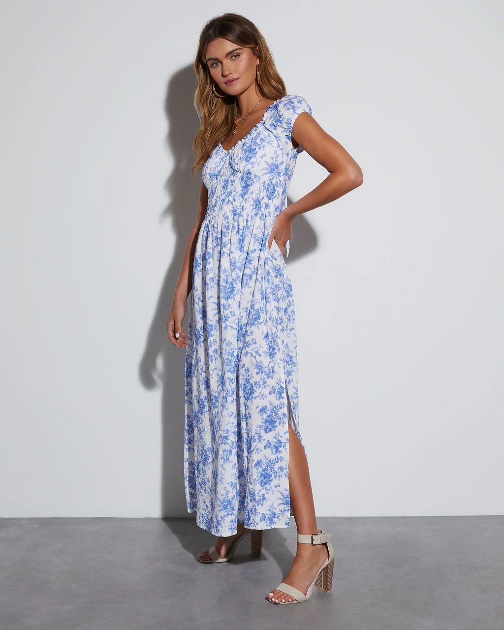 Charlotte Cotton Floral Maxi Dress | VICI Collection