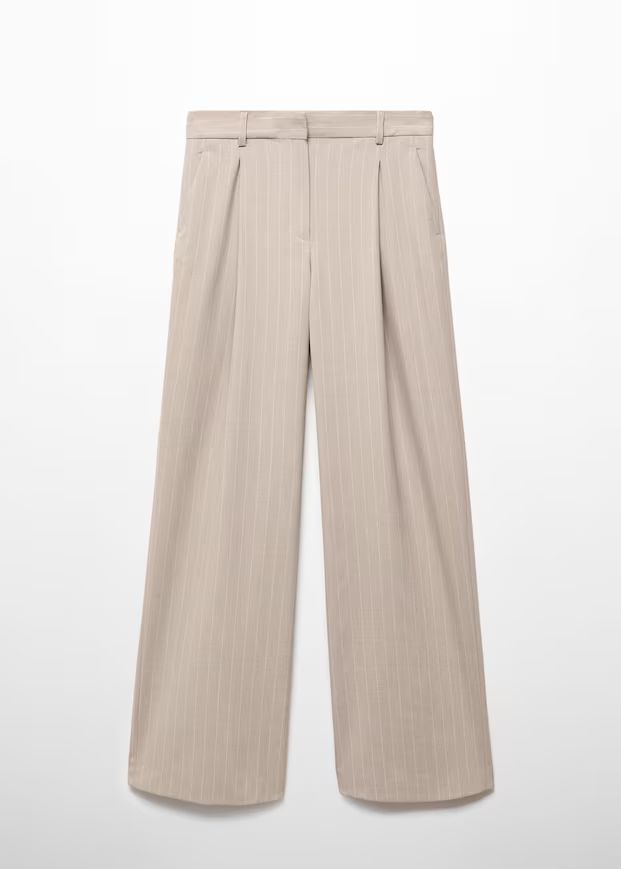 Pinstripe suit trousers -  Women | Mango United Kingdom | MANGO (UK)