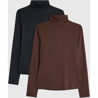 River Island Womens Brown 2 Pack Long Sleeve Roll Neck Tops | River Island UK & IE