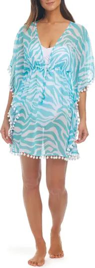 Zebra Stripe Chiffon Cover-Up Dress | Nordstrom