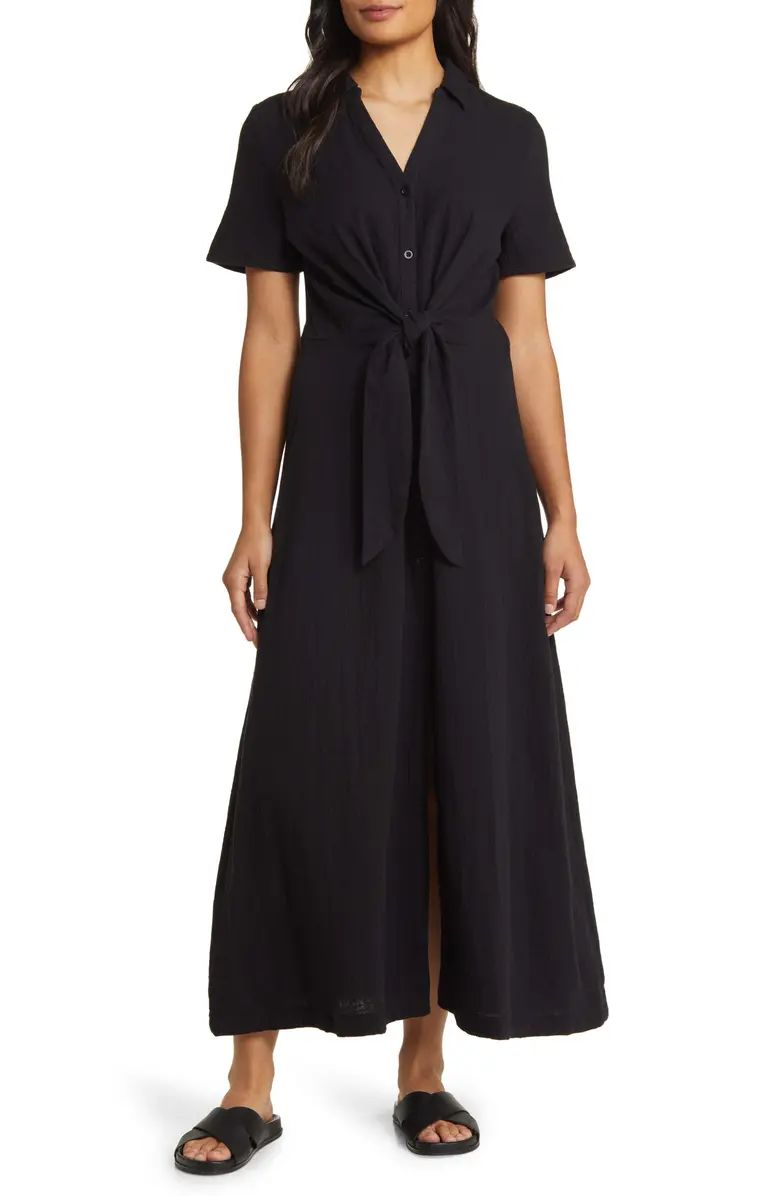 Vacation Tie Front Gauze Shirtdress | Nordstrom