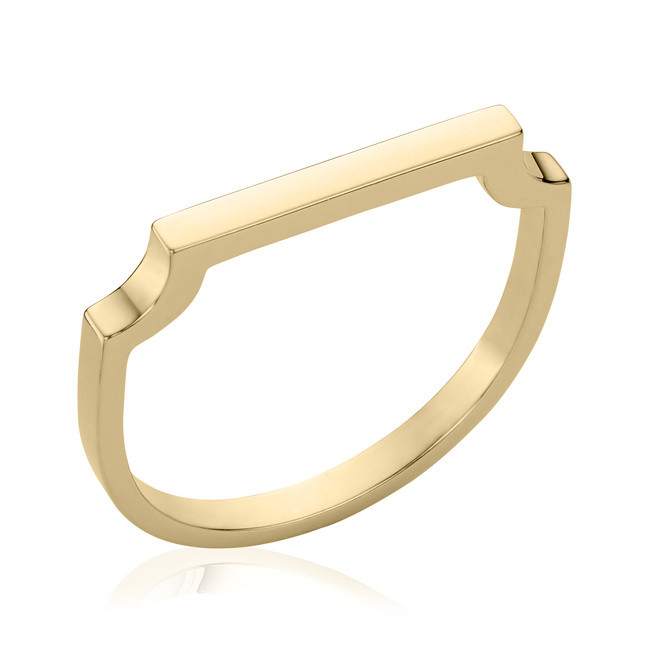 Gold MV Signature Slim Ring | Monica Vinader (US)