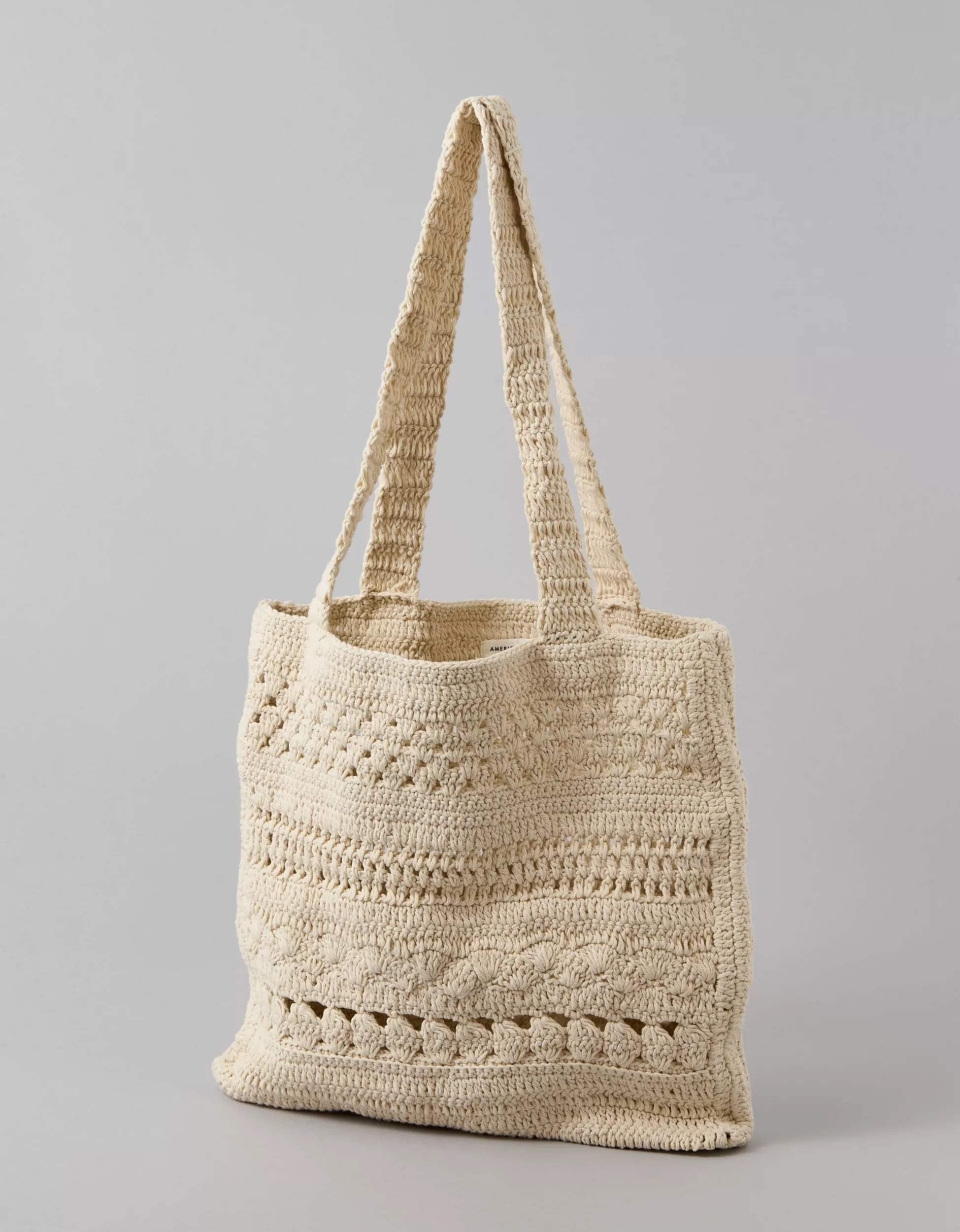 AE Crochet Knit Tote Bag | American Eagle Outfitters (US & CA)