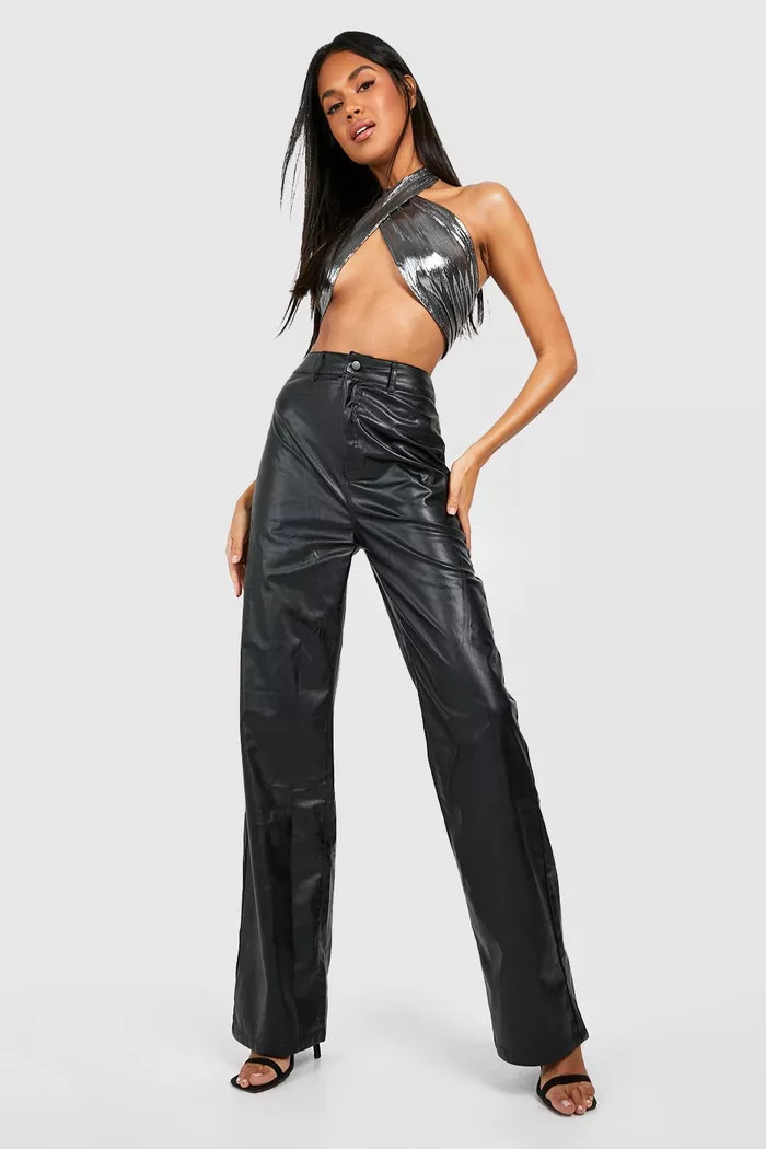 Cross Over Metallic Halter Top | Boohoo.com (US & CA)