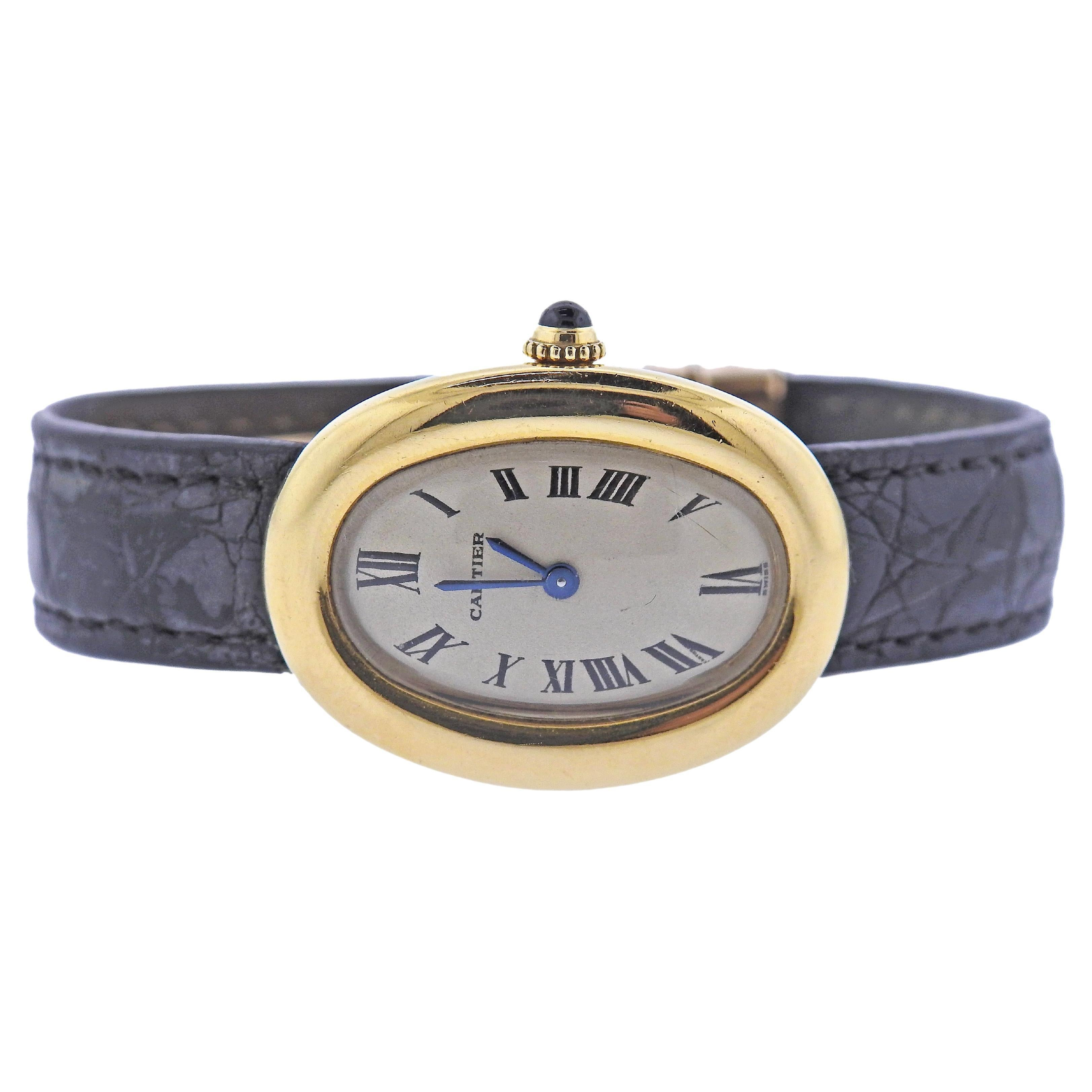 Cartier Paris Yellow Gold Lady's Classic Watch | 1stDibs