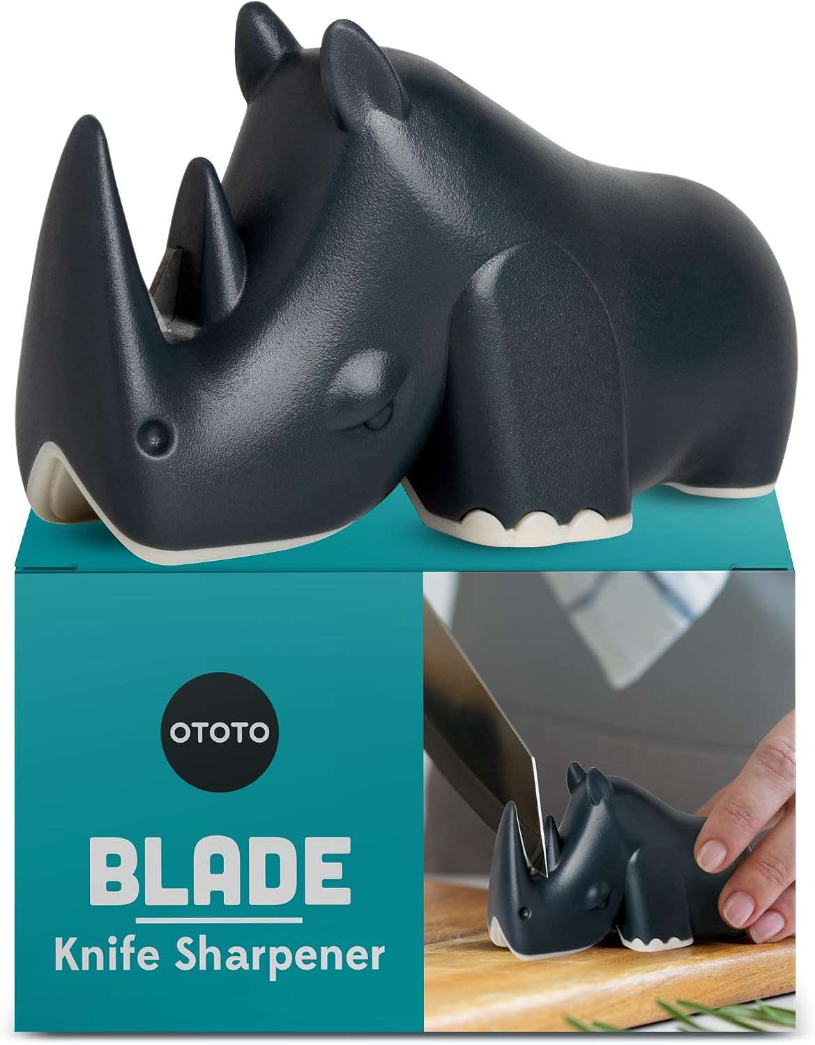OTOTO Blade Knife Sharpener - Keep Knife Sharper with the Best Knife Sharpener - Fun Kitchen Gadgets BPA-free & Dishwasher-Safe Kitchen Knife Sharpener - Compact | Amazon (US)