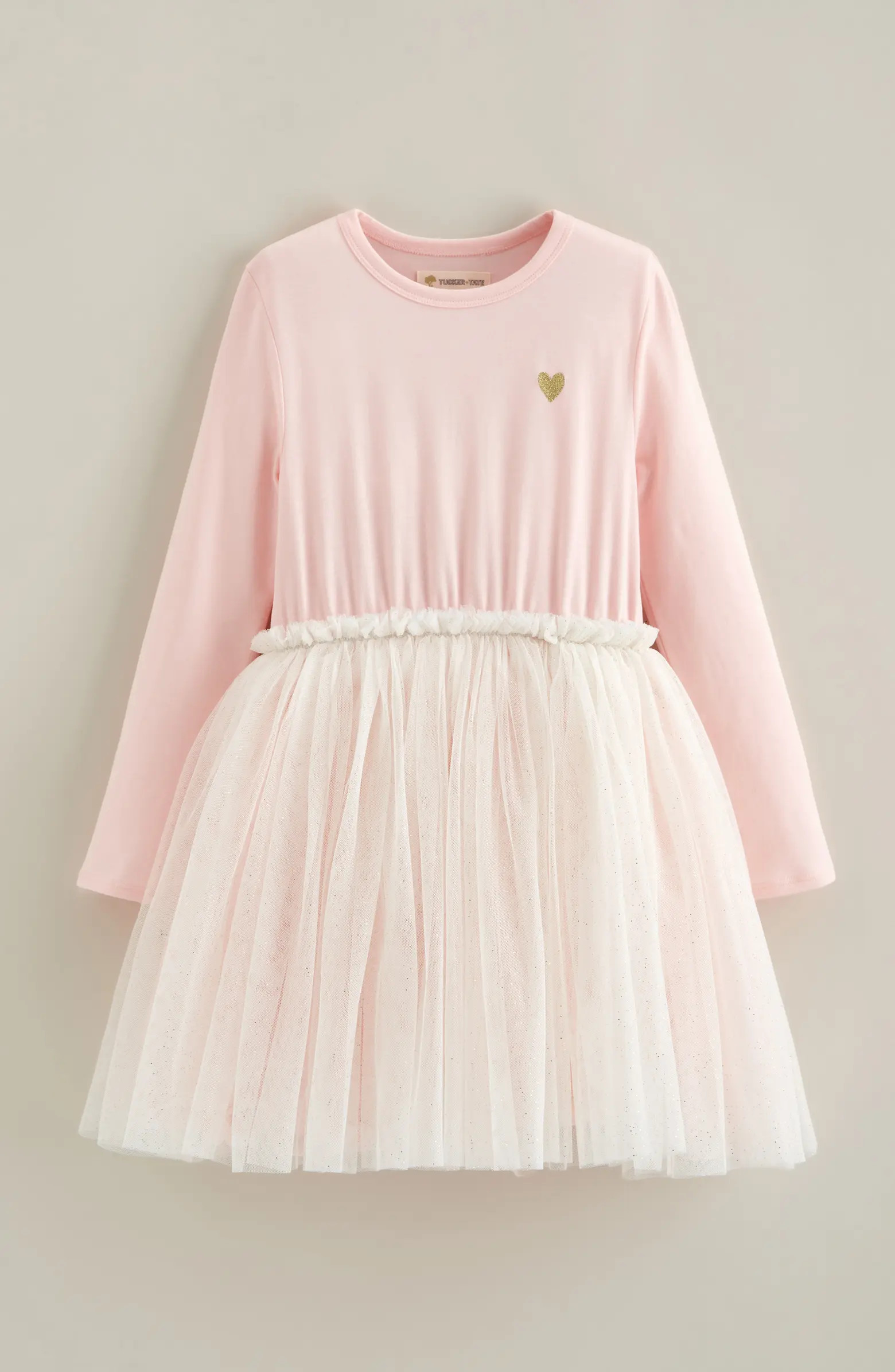 Tucker + Tate Kids' Long Sleeve Jersey & Tulle Dress | Nordstrom | Nordstrom