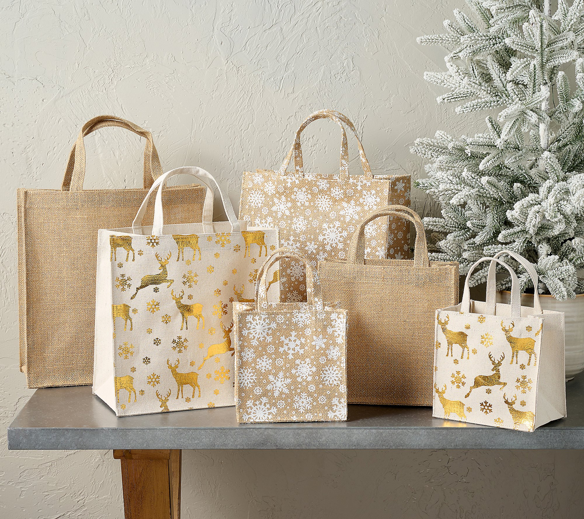 As Is Kringle Express 24-pc Reusable Totes w/Hang Tags | QVC