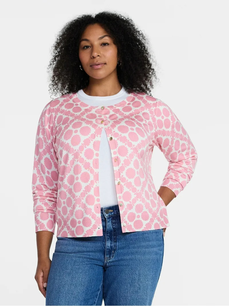 Time and Tru Women's Fine Gauge Cardigan Sweater with Long Sleeves, Lightweight, Sizes XS-XXXL | Walmart (US)