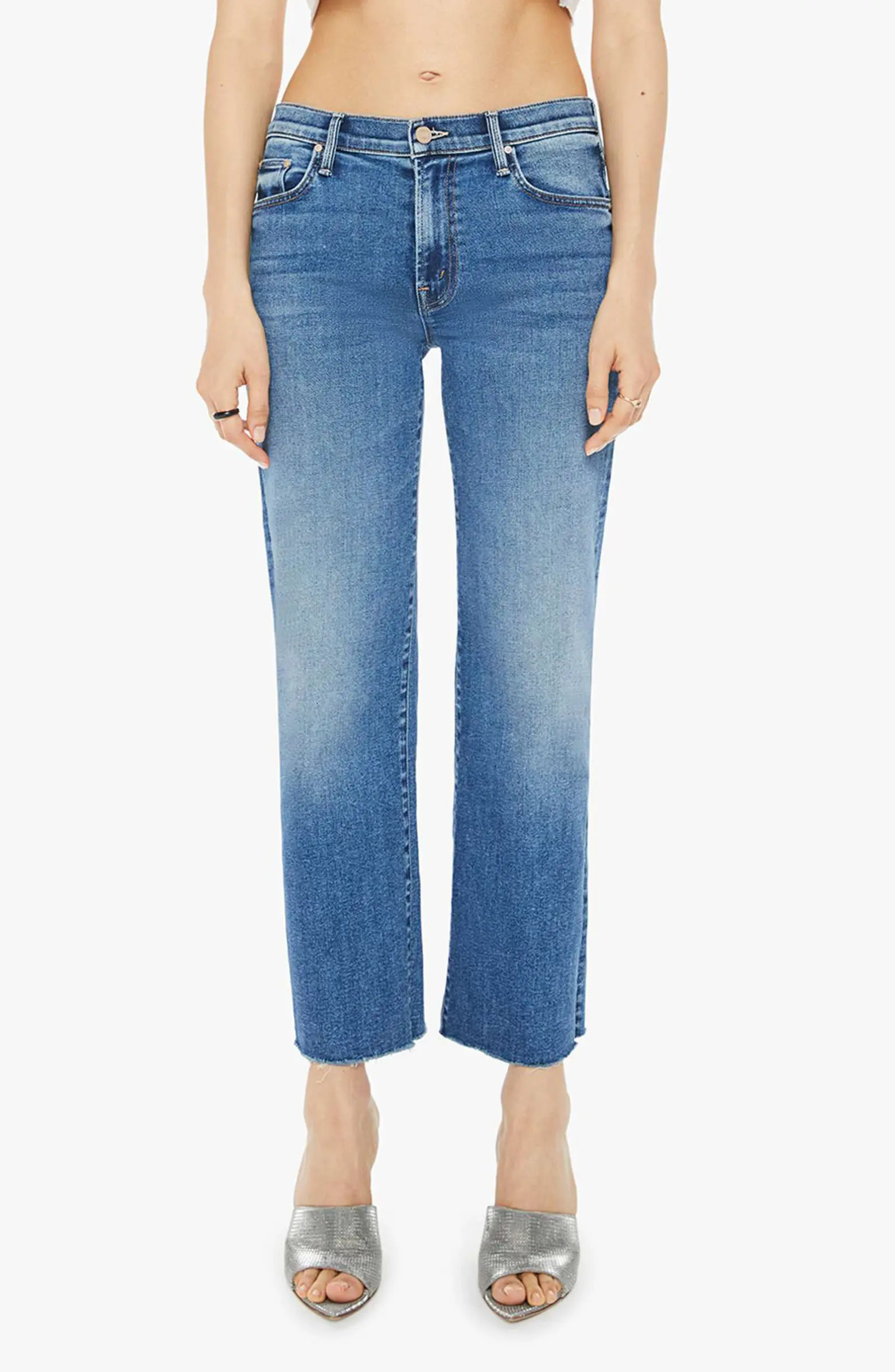The Rambler Raw Hem Mid Rise Ankle Straight Leg Jeans | Nordstrom