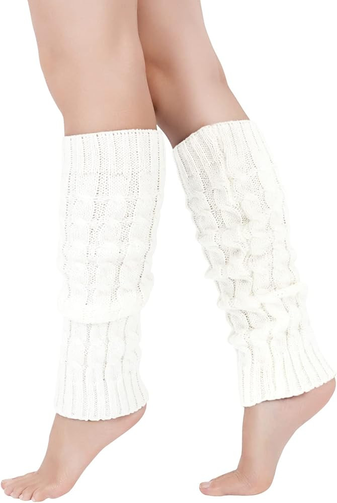 Junely Leg Warmers for Women 80s Cable Knit Leg Warmer for Ballet Dance Figure Skating Yoga Party... | Amazon (US)