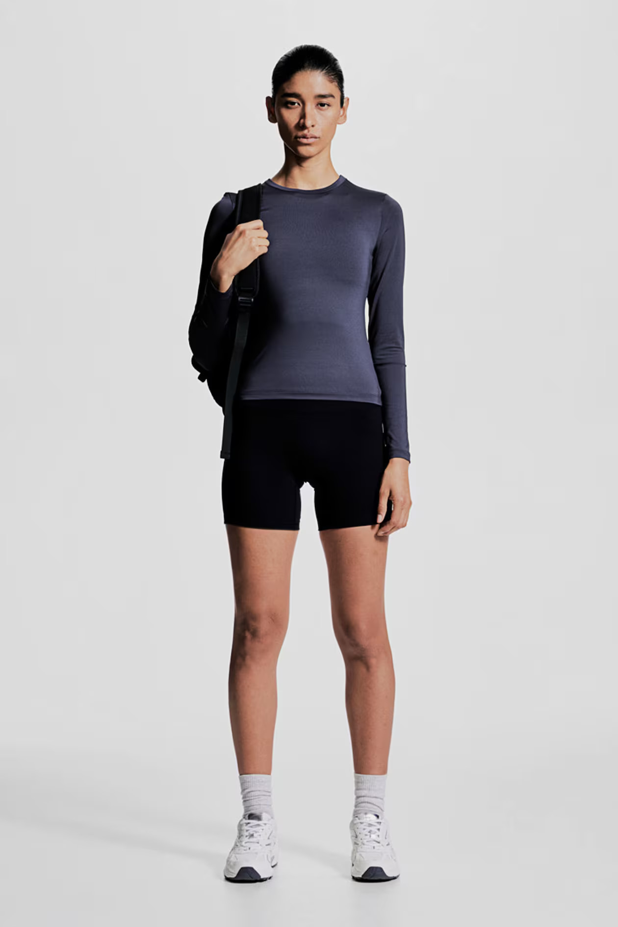 Sports top with DryMove™ - Navy blue - Ladies | H&M US | H&M (US + CA)
