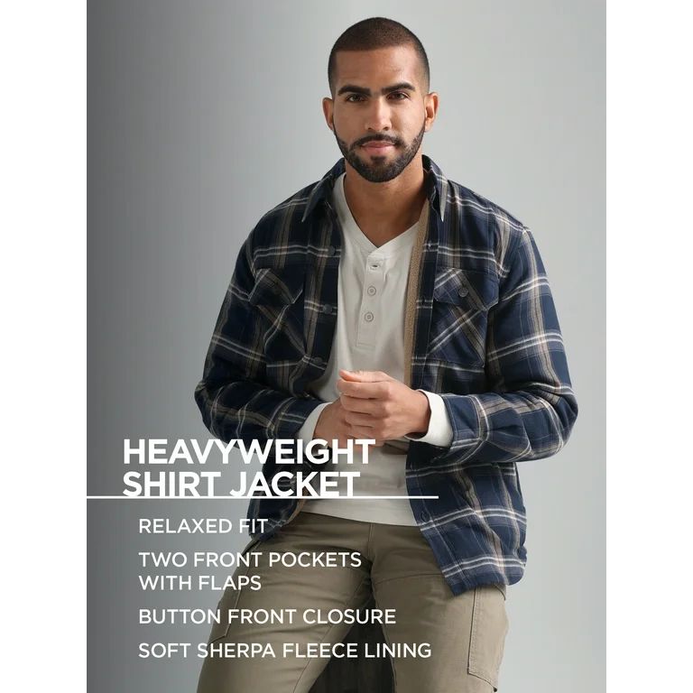 Wrangler Men's Long Sleeve Heavyweight Shirt | Walmart (US)