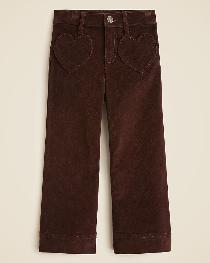 Girls' sailor corduroy trouser with heart pockets | J. Crew US