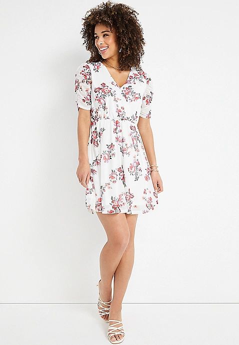 Floral Mesh Mini Dress | Maurices