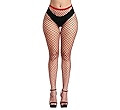 Pareberry Women's High Waisted Fishnet Tights Sexy Wide Mesh Fishnet Stockings | Amazon (US)