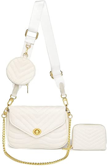 JEEHAN Quilted Crossbody Bags for women Designer Shoulder Handbags Small Purse | Amazon (US)