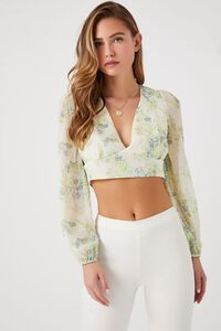 Floral Print Chiffon Crop Top | Forever 21 (US)