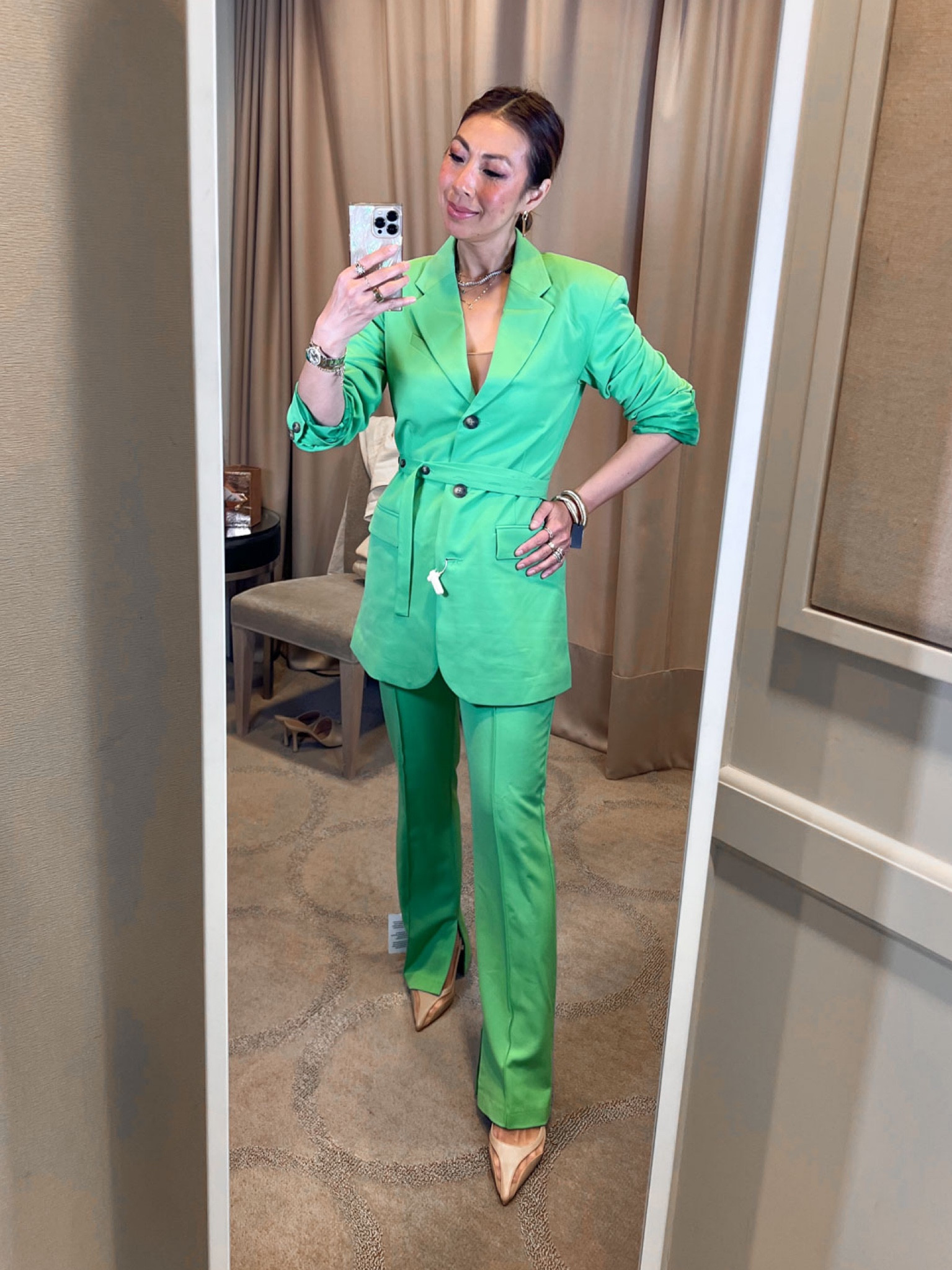 Topshop green pant suit set 💚 (size UK 6 - size 2 US) #styleofsam #nsale 

#LTKxNSale #LTKshoecrush #LTKworkwear