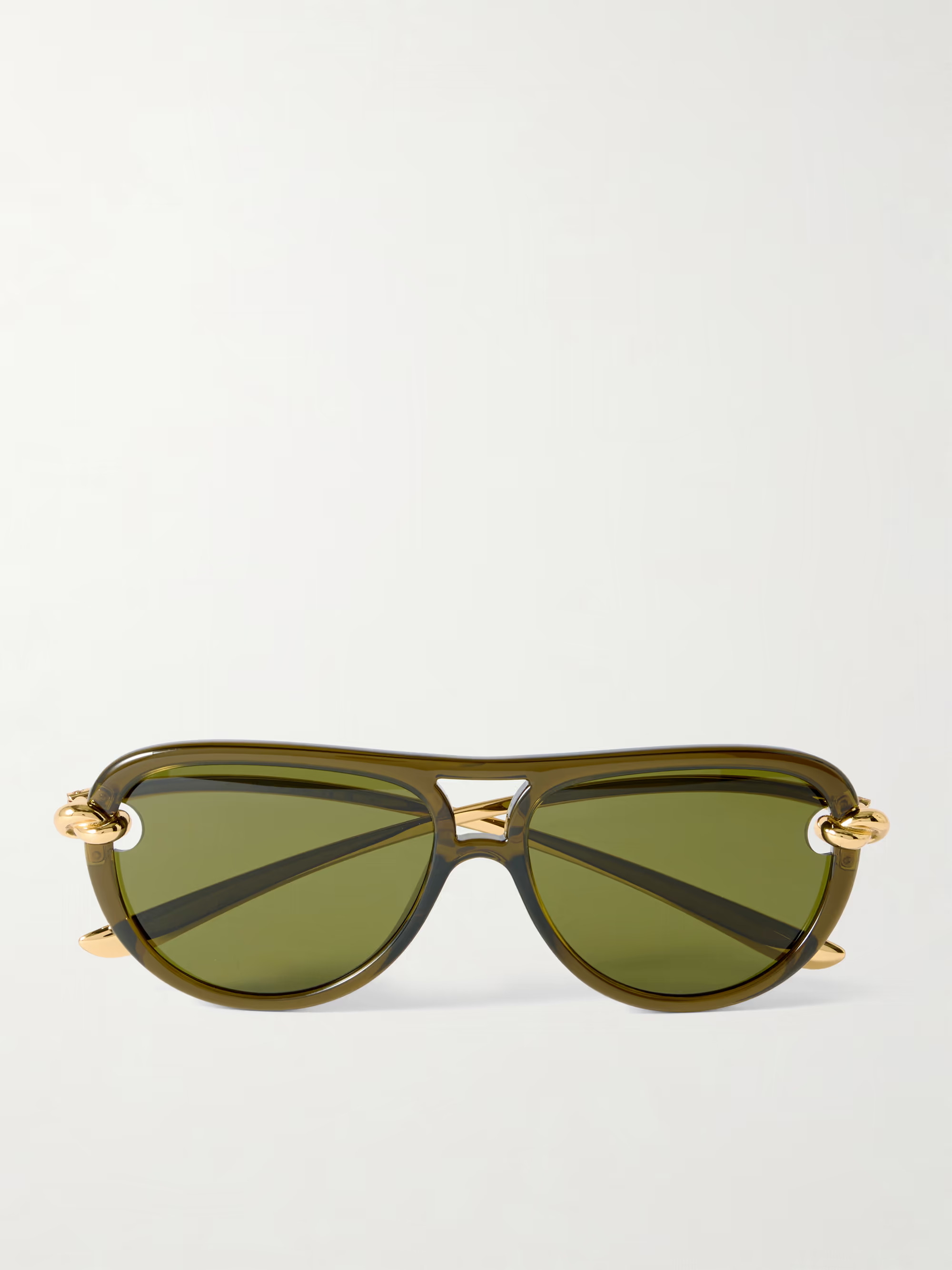 New Knot aviator-style acetate and gold-tone sunglasses | NET-A-PORTER (US)