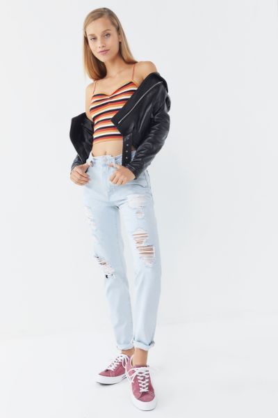 BDG Rebel Rebel Mom Jean - Bleached - Blue 24 at Urban Outfitters | Urban Outfitters (US and RoW)
