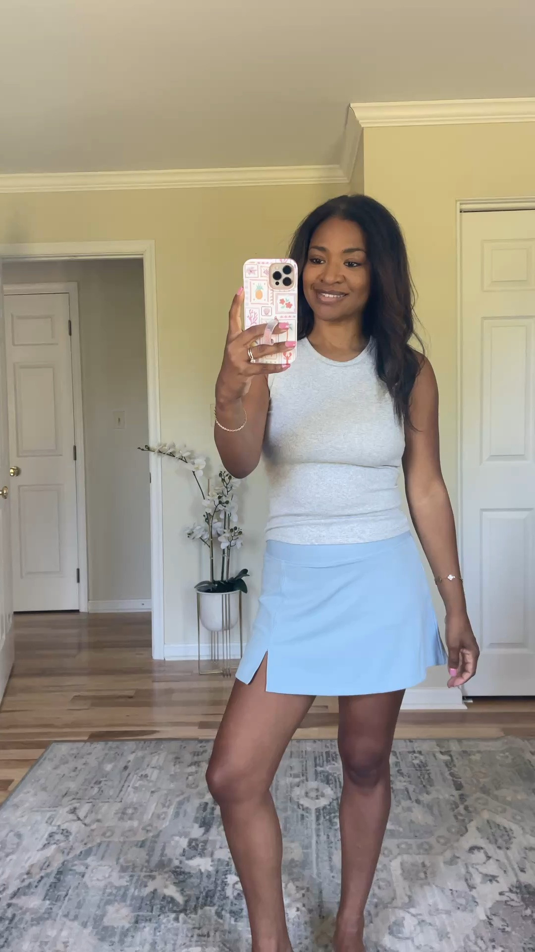 Wearing a small in the top and the skort, both are true to size ￼

#LTKgrwm #LTKootd #LTKOver40