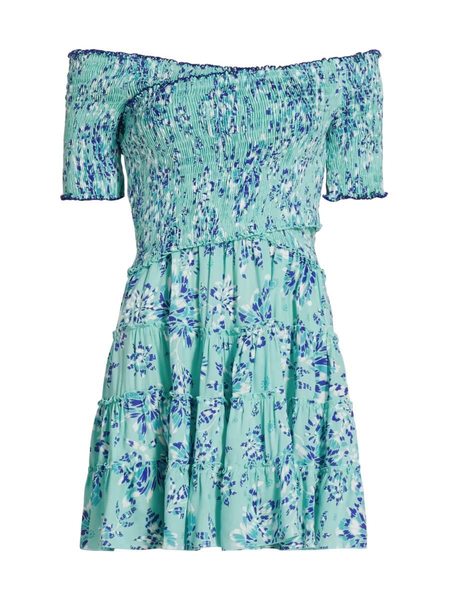 Soledad Floral Smocked Minidress | Saks Fifth Avenue
