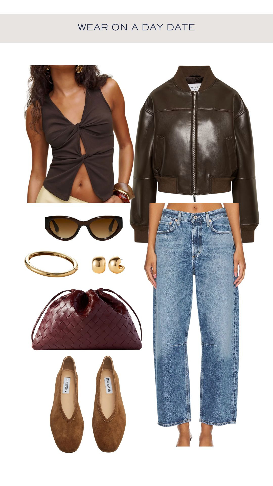 Cute jeans and flats day date outfit 🫰

Clutch, Bottega, denim, jeans, ballet flats, suede flats, dupes, gold jewelry, reformation, revolve, leather jacket, bomber jacket, fall outfit, fall ootd, casual style, styled outfit, styled ootd 

#LTKstyletip #LTKsale
