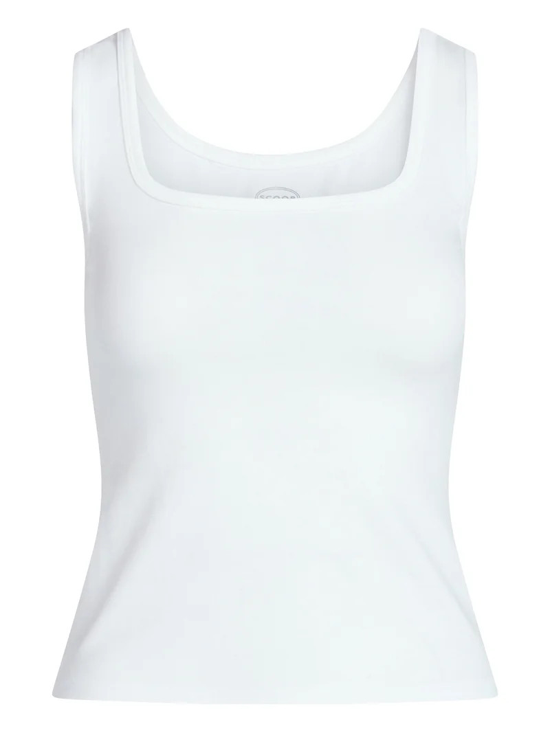 Scoop Women\u2019s Square Neck Tank Top, Sizes XS-XXL | Walmart (US)