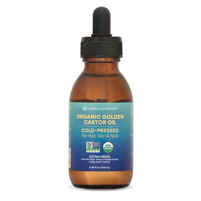QUEEN OF THE THRONES Organic Golden Castor Oil | 100% Pure for Hair, Skin, Nails, Brows & Lashes ... | Amazon (US)
