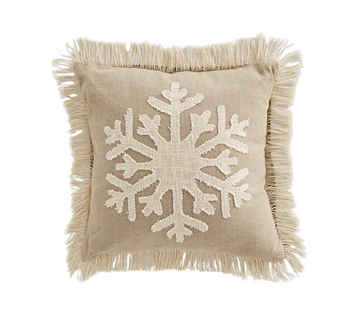 18" Snowflake Applique Pillow | The Nested Fig