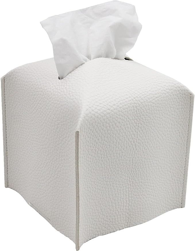 Amazon.com: Livelab Tissue Box Cover, Square Decorative PU Leather Tissue Box Holder Modern Tissu... | Amazon (US)