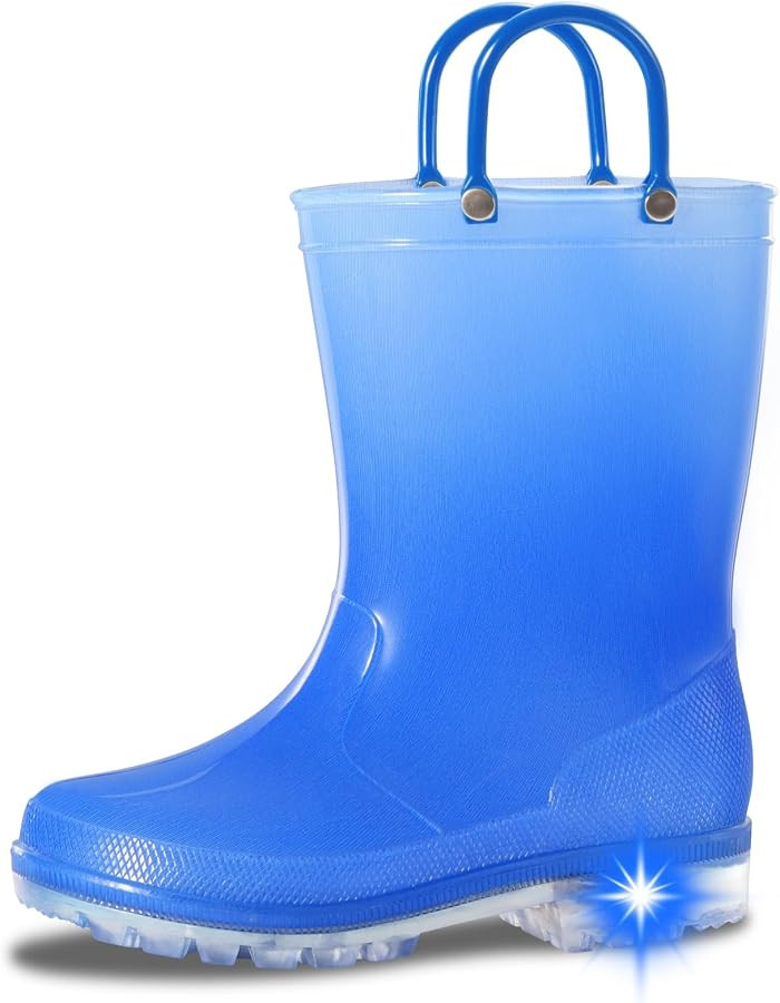 Kids Light Up Rain Boots with Easy-on Handles for Boys and Girls | Amazon (US)