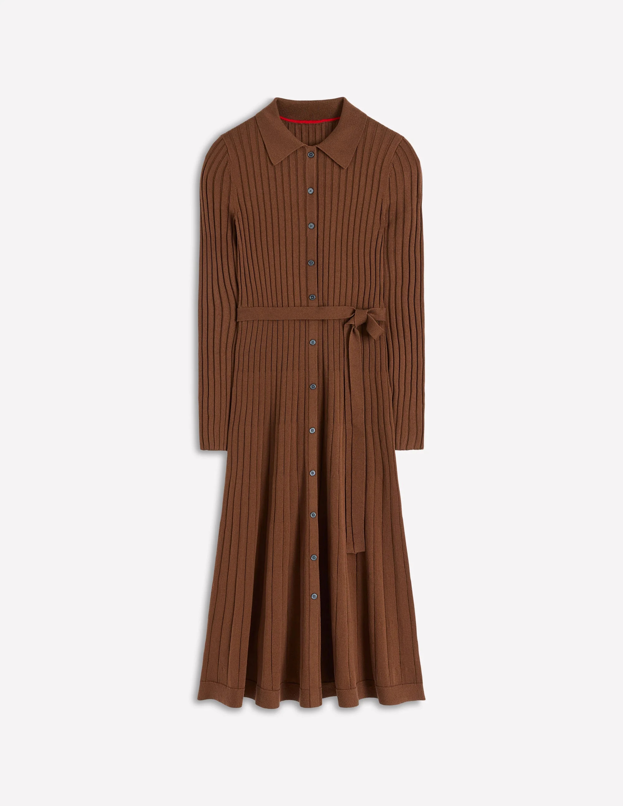 Rachel Knitted Shirt Dress-Raw Umber | Boden (US)