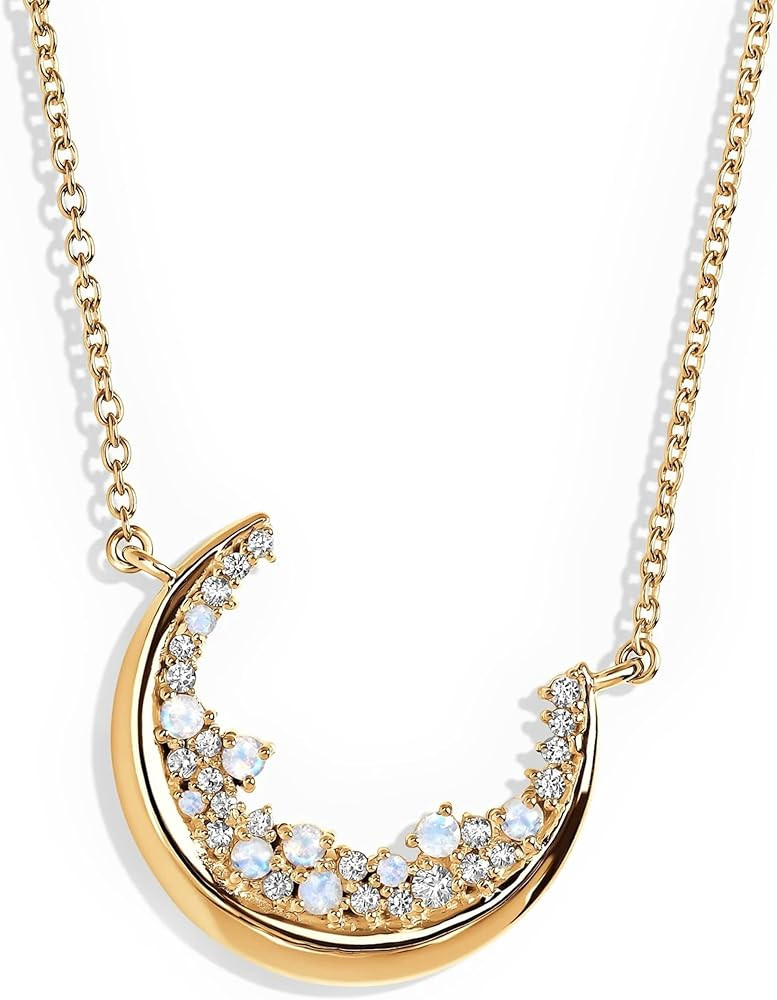Moon Magic Authentic Moonstone Necklace for Women | Onyx, Labradorite, Black Obsidian Necklaces/R... | Amazon (US)