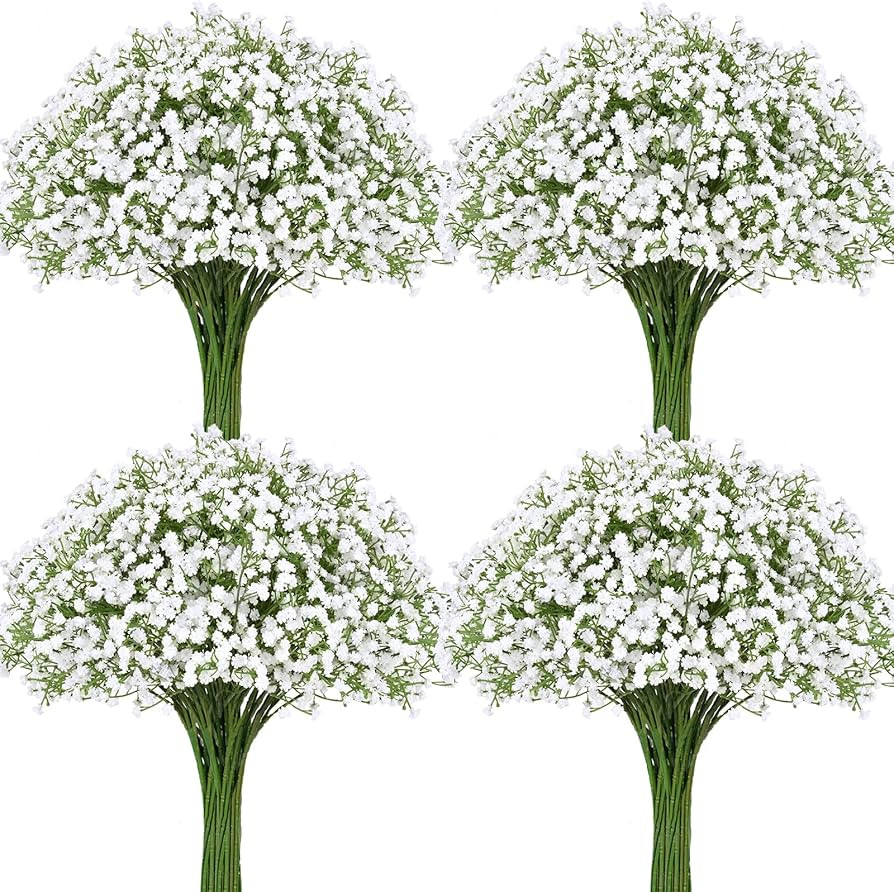 30 Pcs Babys Breath Artificial Flowers, Baby Breath Flowers Artificial Bulk, Real Touch White Fak... | Amazon (US)