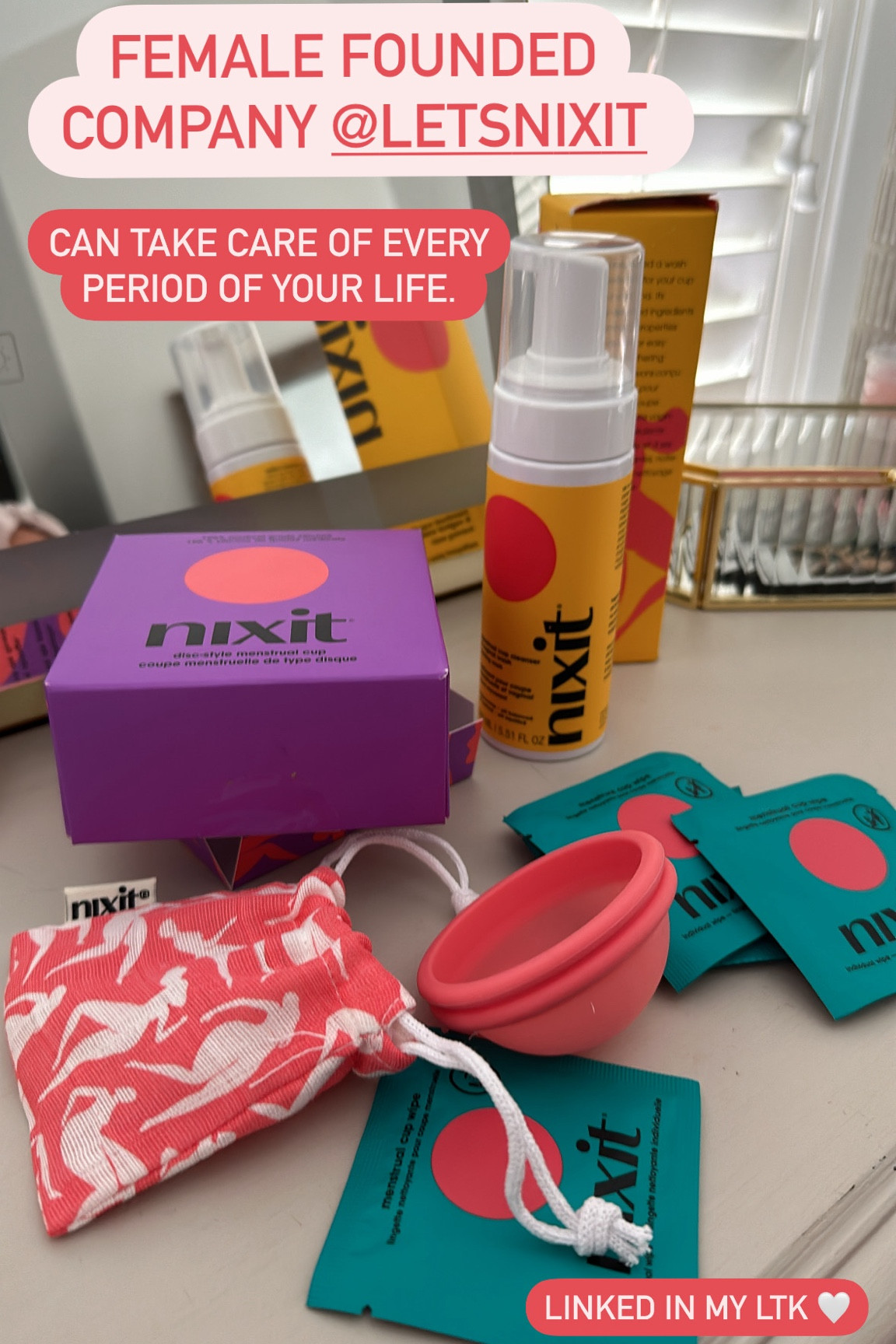 toxins in tampons? No, thanks. 

#ad Let’s Nix It with nixit - female founded company that cares about women’s health and taking care of our periods, period. 

So thrilled to have started transition to using a menstrual cup made from 100% medical grade silicone, safe and easy to use! They also carrying so many accessories to keep supporting women’s health. Check them out today at nixit.com 🤍✨

#LetsNixIt


#LTKBeauty