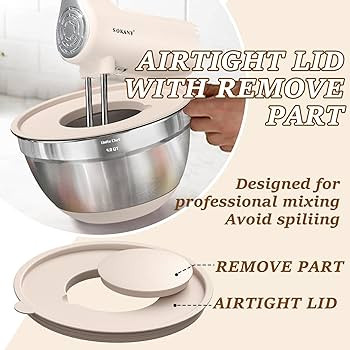 Umite Chef Mixing Bowls with Airtight Lids Set, 8PCS Stainless Steel Khaki Nesting Bowls with Gra... | Amazon (US)