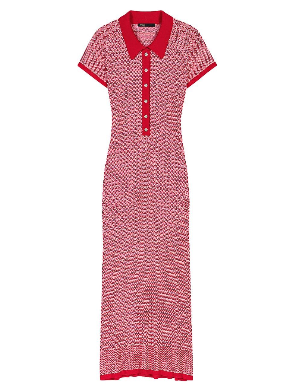 Women's Herringbone Knit Midi Dress - Red - Size 8 | Saks Fifth Avenue