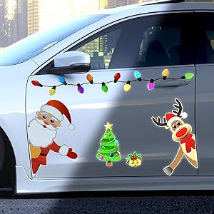 Christmas Reflective Car Magnets Set, Reflective Christmas Bulb Car Magnets Christmas Decorations... | Amazon (US)
