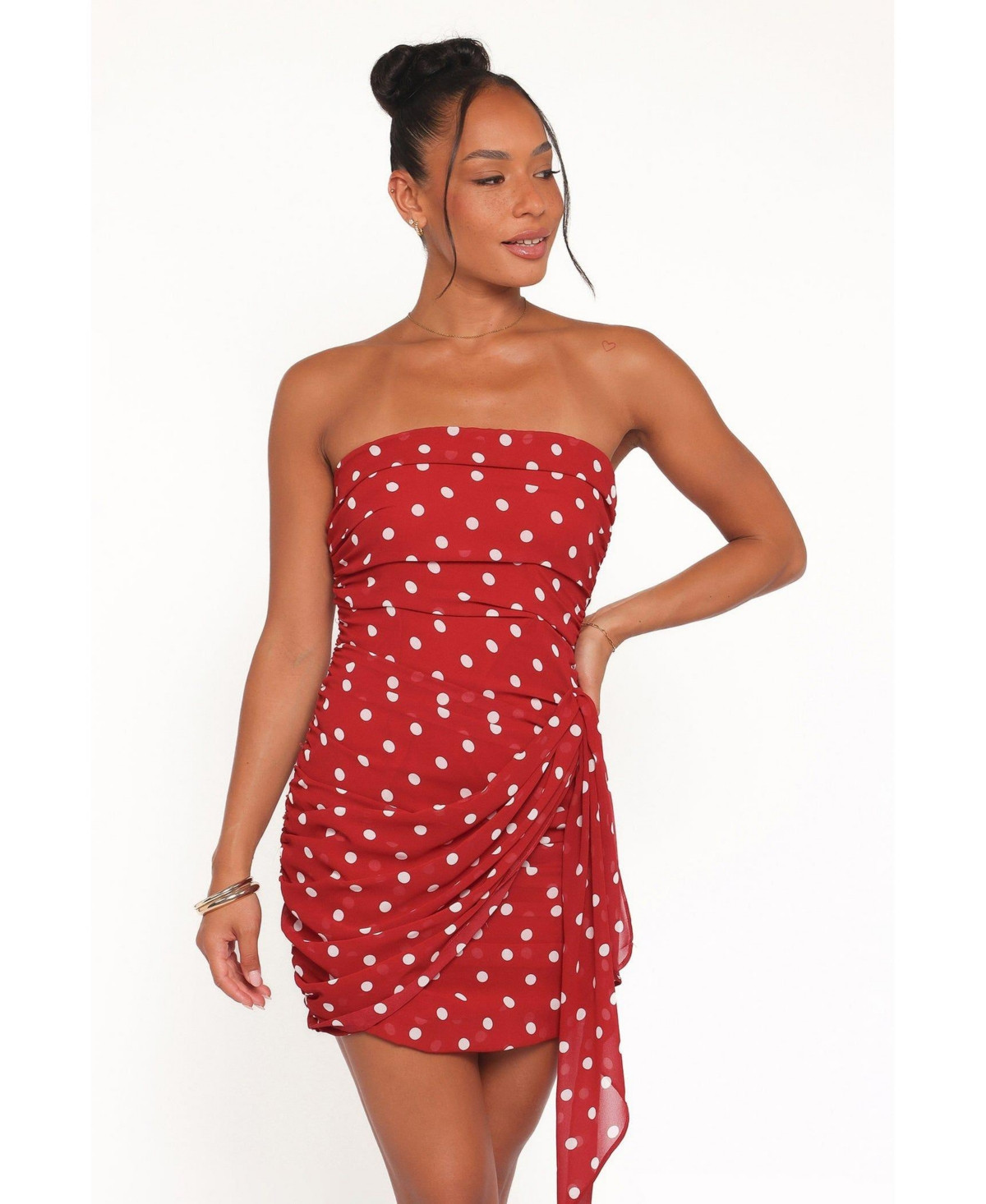 Petal and Pup Women's Strapless Mini Dress - Red polka dot | Macy's