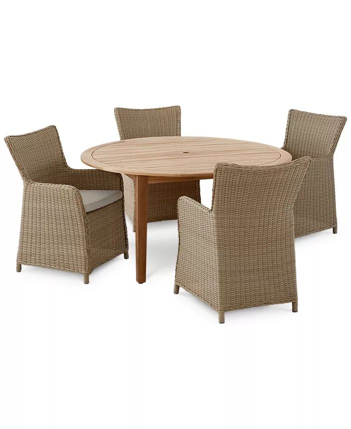 CLOSEOUT! Longstock Outdoor Teak Dining Table, Created for Macy's | Macy's