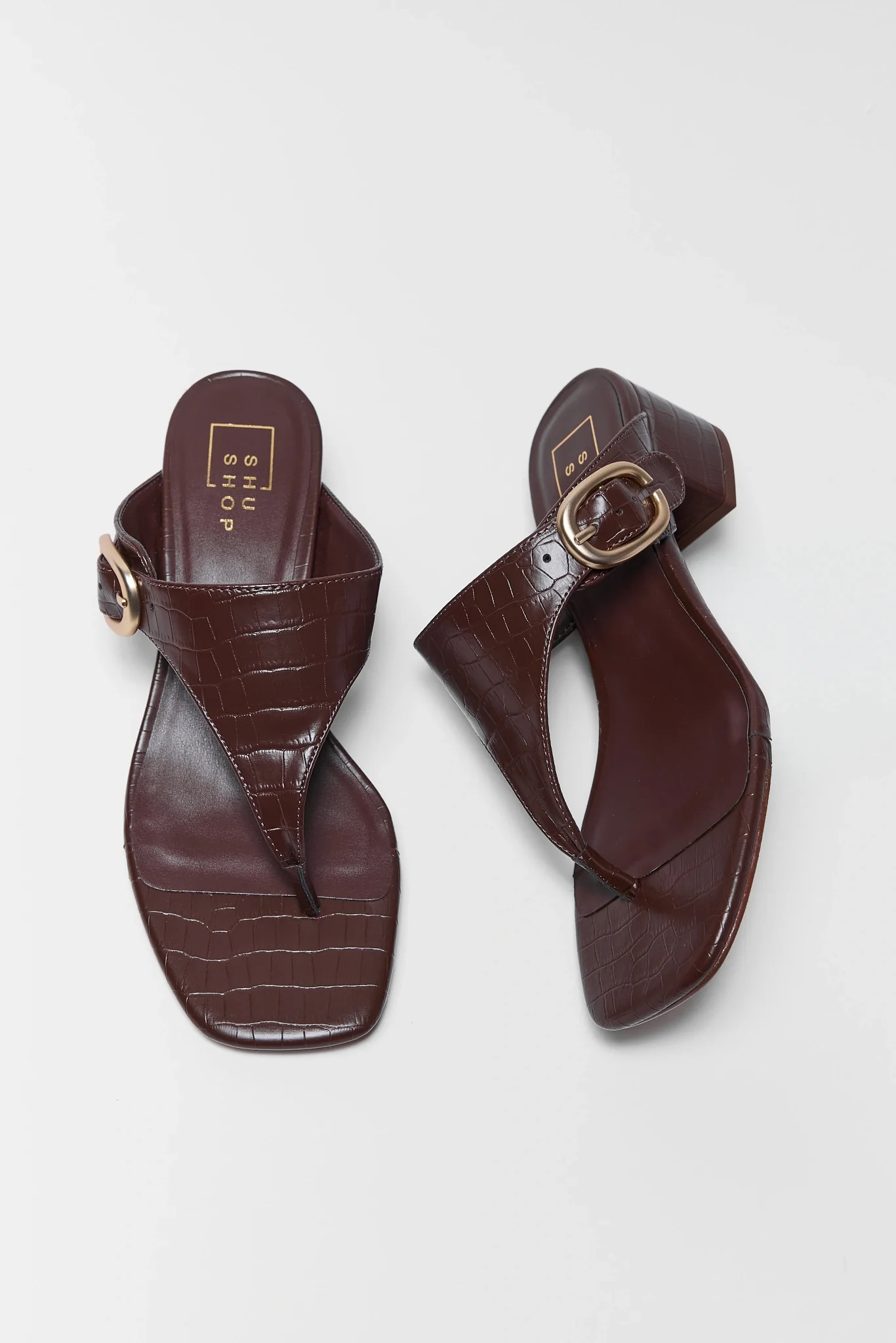 Elodie Brown Block Heel Sandals | Avara