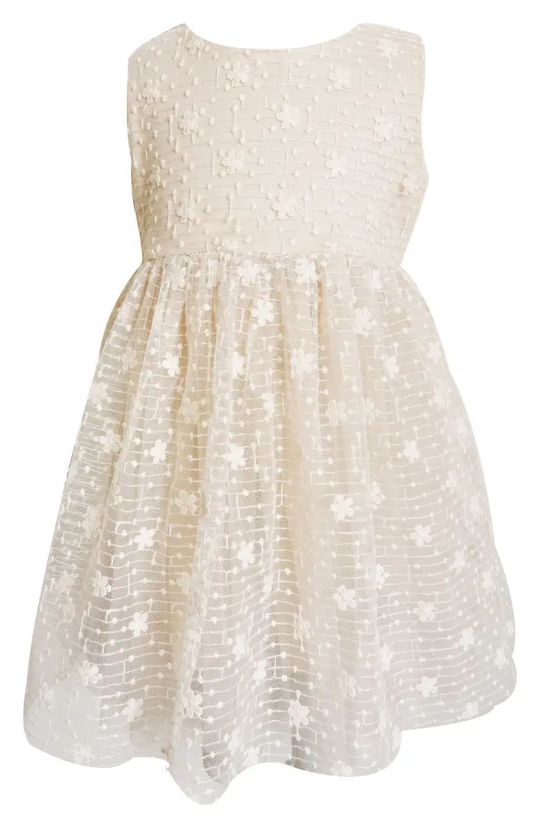 Popatu Kids' Floral Embroidered Tulle Overlay Dress | Nordstrom | Nordstrom