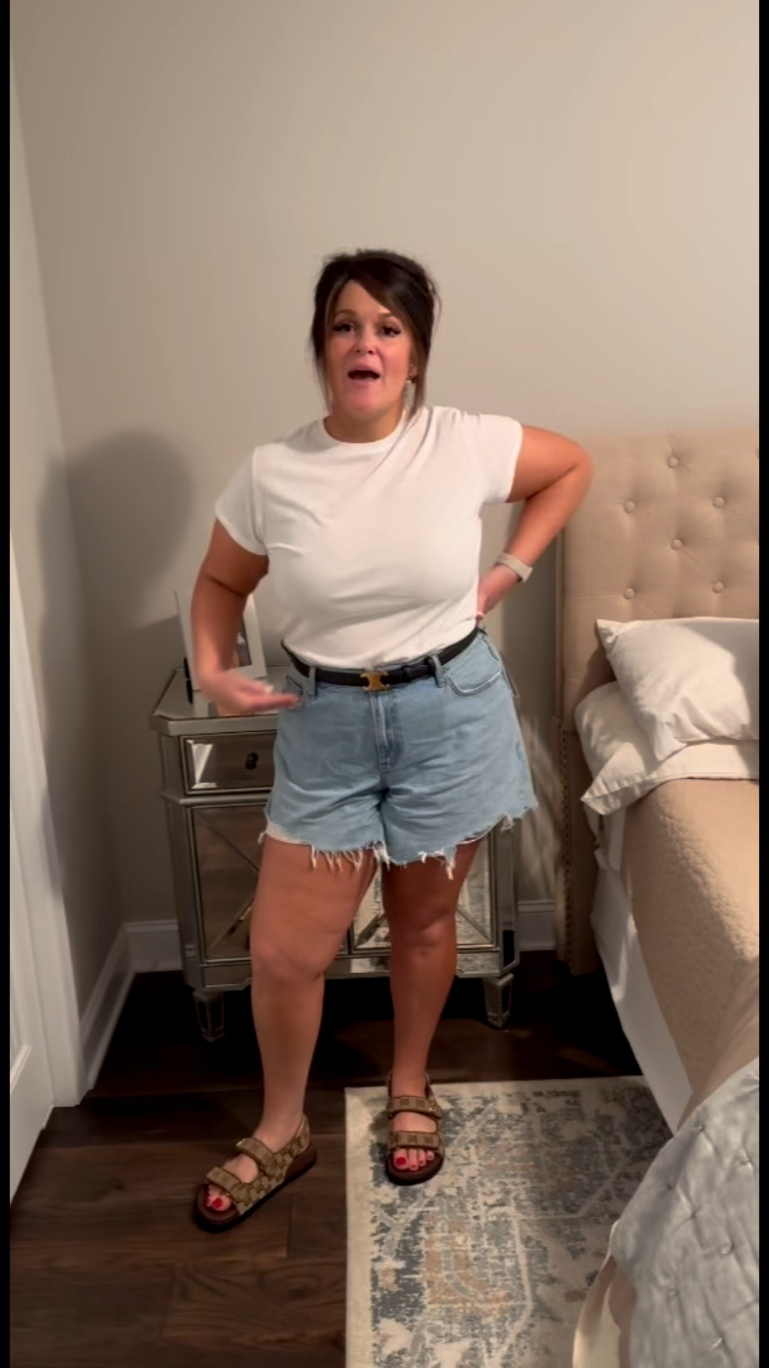 The cutest and easiest Mom
Outfit! I’m obsessed with these jeans! 

I’m wearing sizes:
T-shirt: XL
Shorts: 34

Target, white t-shirt, white tee, Abercrombie, mom shorts, distressed shorts, denim shorts, dad sandals, Gucci sandals



#LTKFindsUnder50 #LTKFindsUnder100 #LTKMidsize
