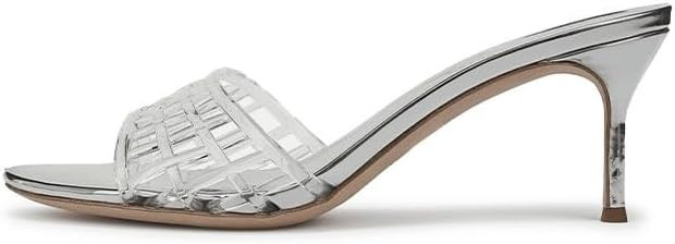 Wnshonzy Jelly Heeled Sandals for Women Clear Kitten Pointed Toe High Heels Pumps Mule Vintage Fa... | Amazon (US)